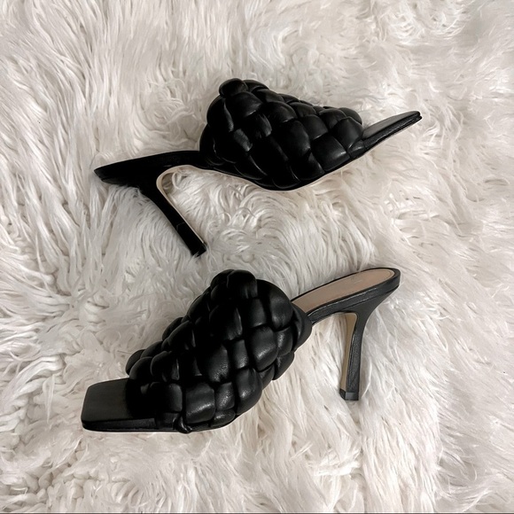 MARC Fisher BLACK Leather Braided Heels Size 7.5. NWOT - Picture 1 of 5